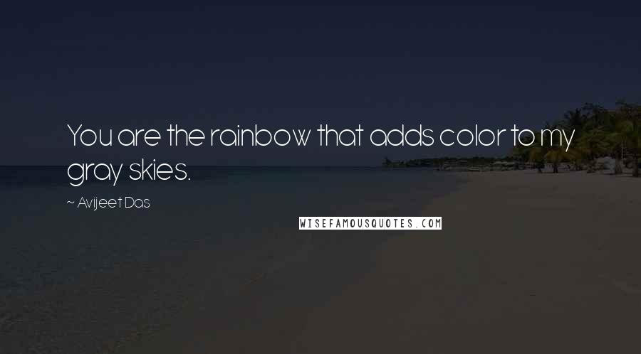 Avijeet Das Quotes: You are the rainbow that adds color to my gray skies.