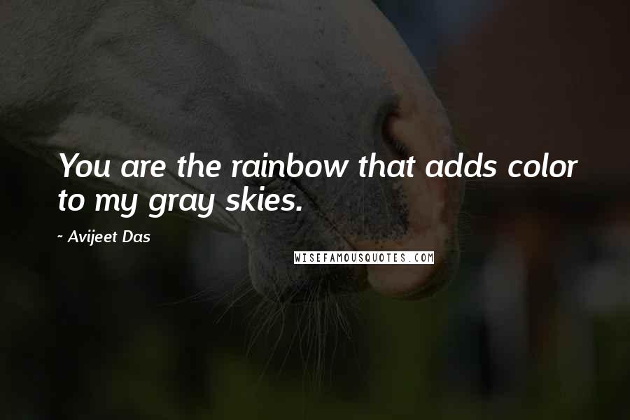 Avijeet Das Quotes: You are the rainbow that adds color to my gray skies.