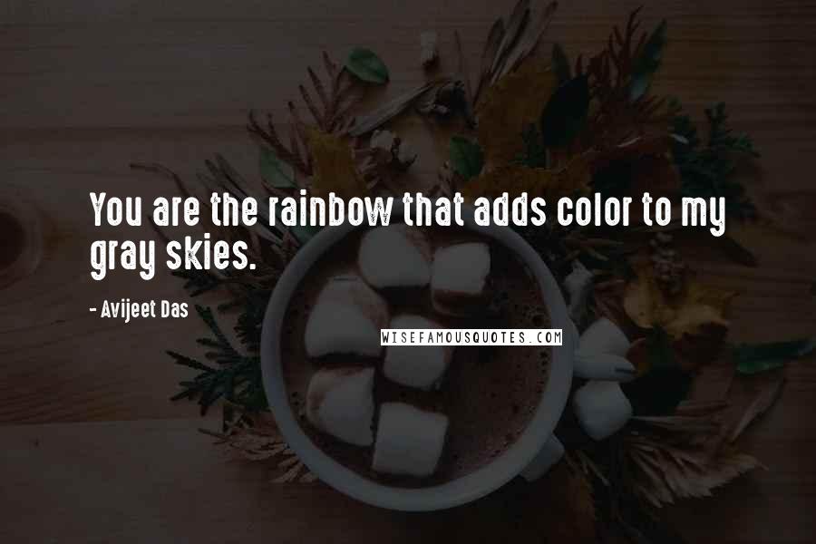 Avijeet Das Quotes: You are the rainbow that adds color to my gray skies.