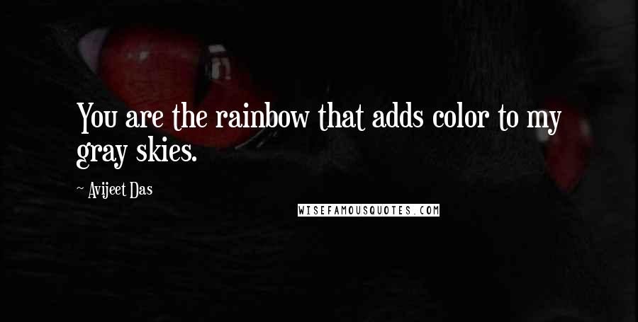 Avijeet Das Quotes: You are the rainbow that adds color to my gray skies.