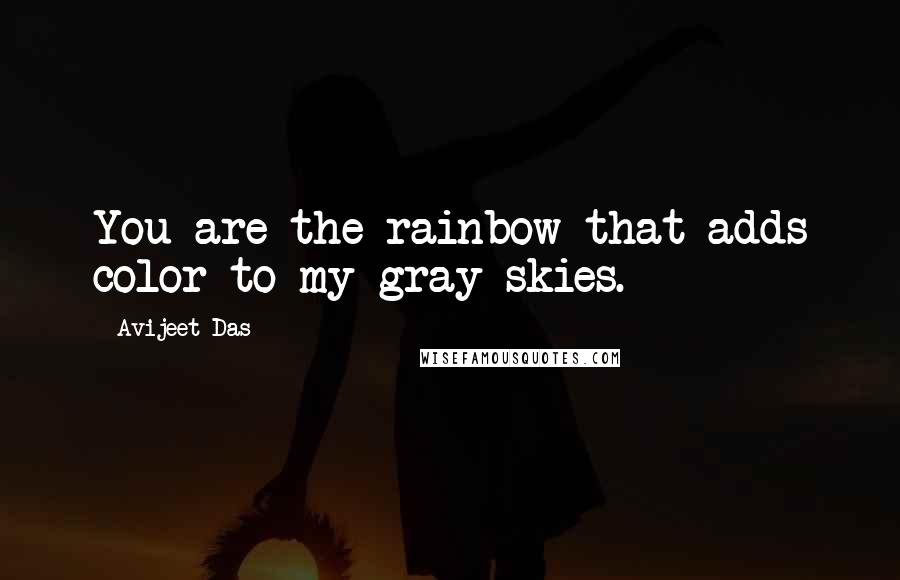 Avijeet Das Quotes: You are the rainbow that adds color to my gray skies.