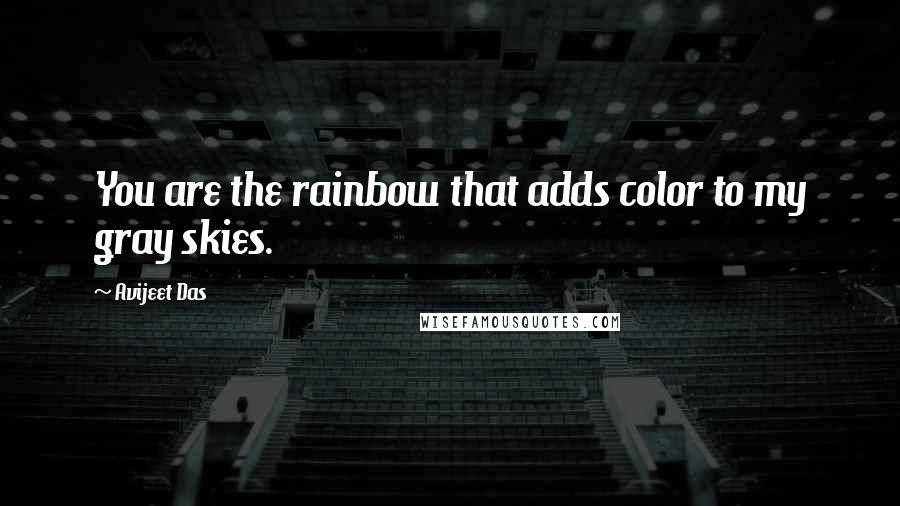 Avijeet Das Quotes: You are the rainbow that adds color to my gray skies.