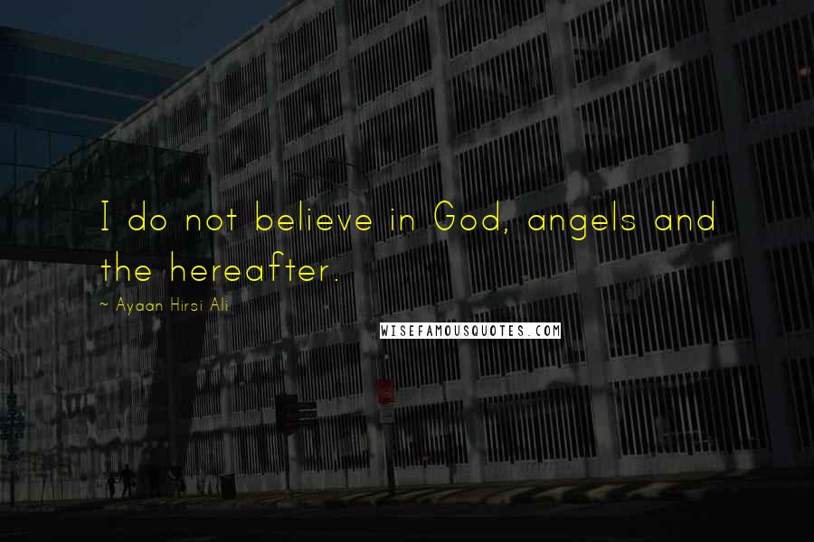 Ayaan Hirsi Ali Quotes: I do not believe in God, angels and the hereafter.
