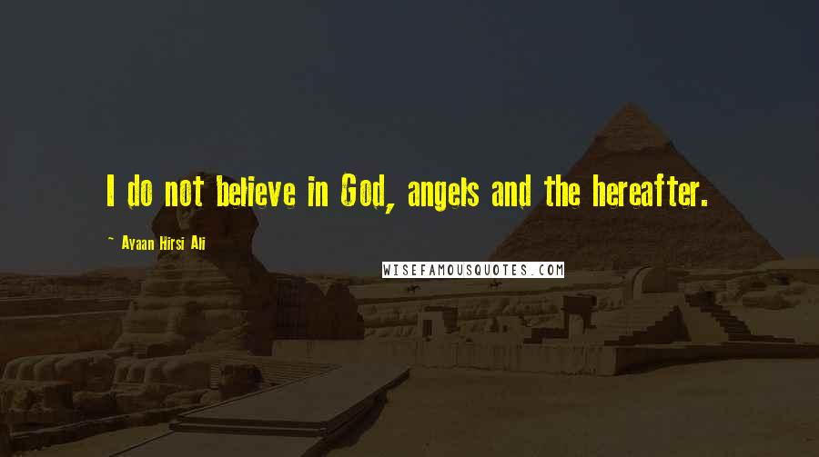 Ayaan Hirsi Ali Quotes: I do not believe in God, angels and the hereafter.