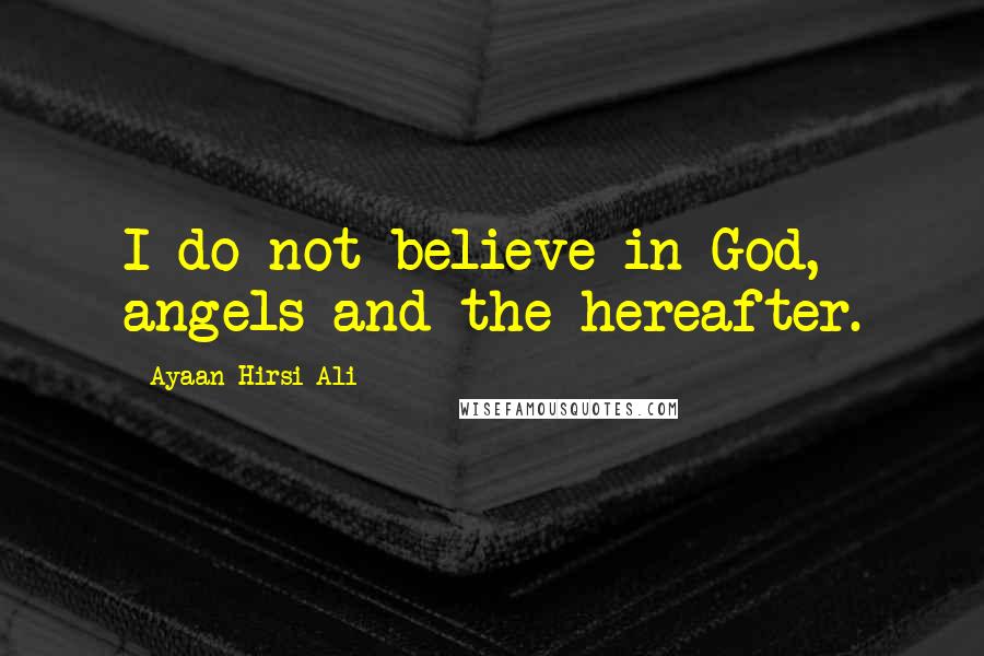 Ayaan Hirsi Ali Quotes: I do not believe in God, angels and the hereafter.