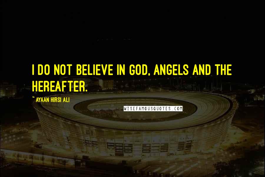 Ayaan Hirsi Ali Quotes: I do not believe in God, angels and the hereafter.
