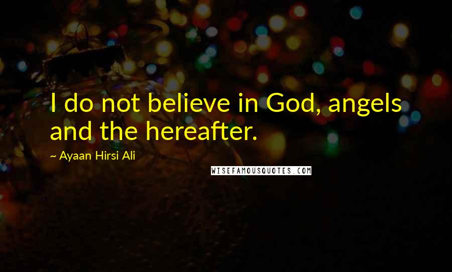 Ayaan Hirsi Ali Quotes: I do not believe in God, angels and the hereafter.