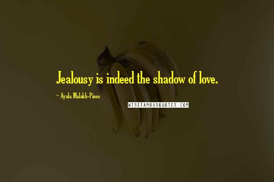 Ayala Malakh-Pines Quotes: Jealousy is indeed the shadow of love.