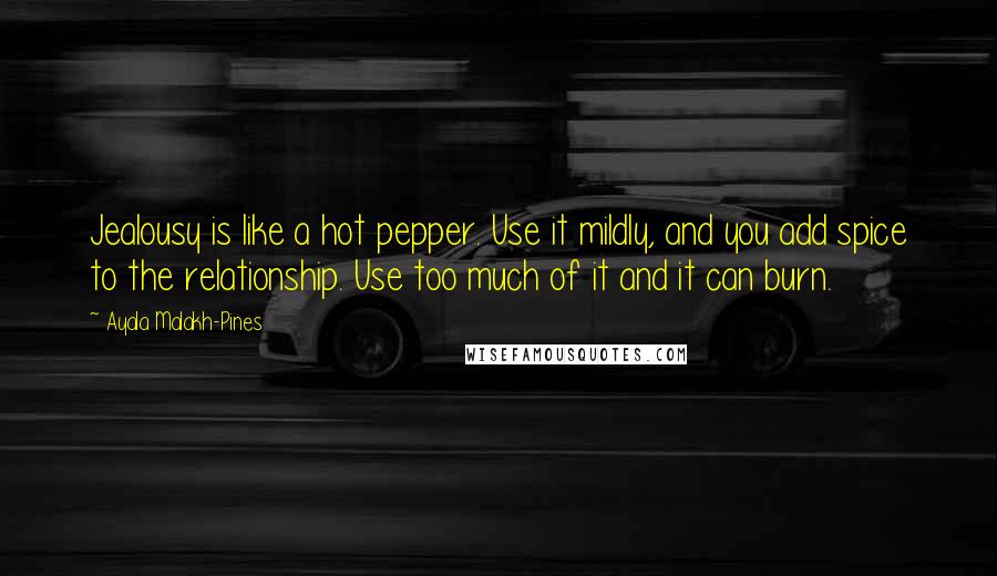 Ayala Malakh-Pines Quotes: Jealousy is like a hot pepper. Use it mildly, and you add spice to the relationship. Use too much of it and it can burn.