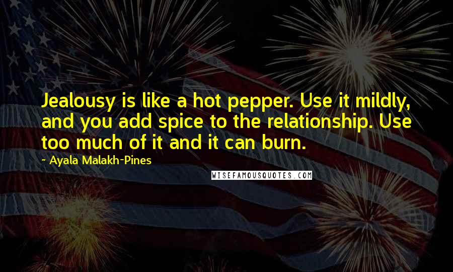 Ayala Malakh-Pines Quotes: Jealousy is like a hot pepper. Use it mildly, and you add spice to the relationship. Use too much of it and it can burn.