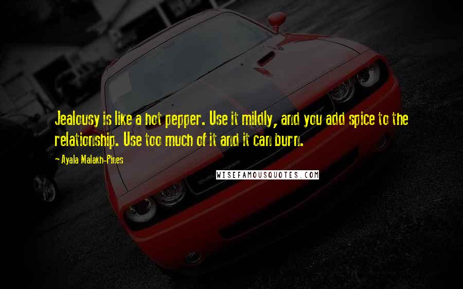 Ayala Malakh-Pines Quotes: Jealousy is like a hot pepper. Use it mildly, and you add spice to the relationship. Use too much of it and it can burn.