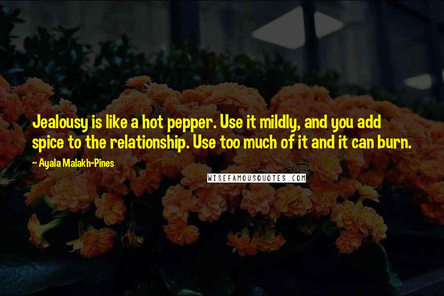 Ayala Malakh-Pines Quotes: Jealousy is like a hot pepper. Use it mildly, and you add spice to the relationship. Use too much of it and it can burn.