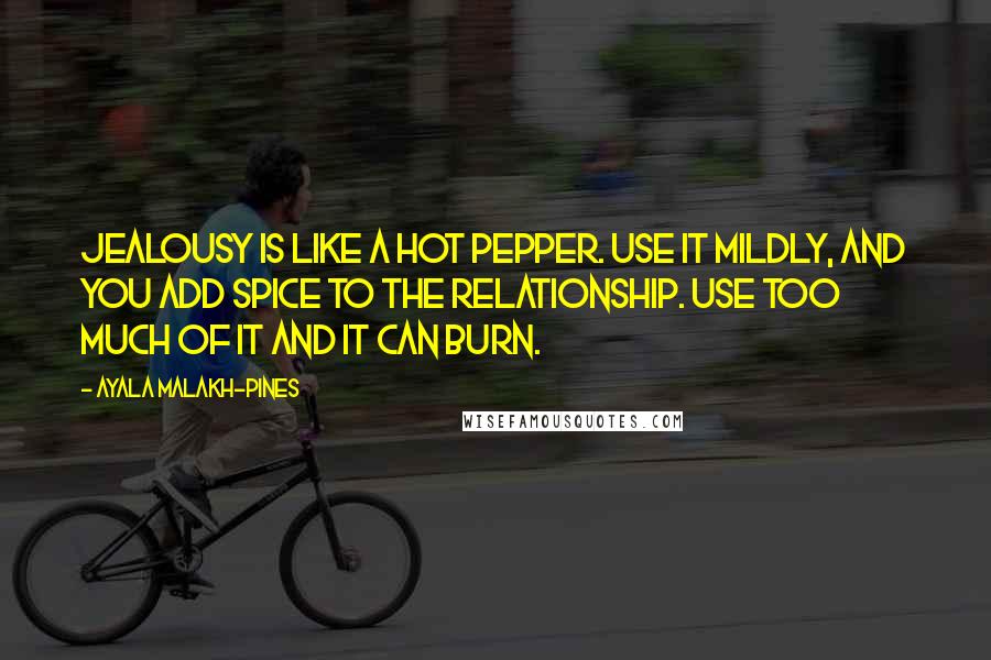 Ayala Malakh-Pines Quotes: Jealousy is like a hot pepper. Use it mildly, and you add spice to the relationship. Use too much of it and it can burn.