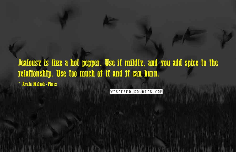 Ayala Malakh-Pines Quotes: Jealousy is like a hot pepper. Use it mildly, and you add spice to the relationship. Use too much of it and it can burn.