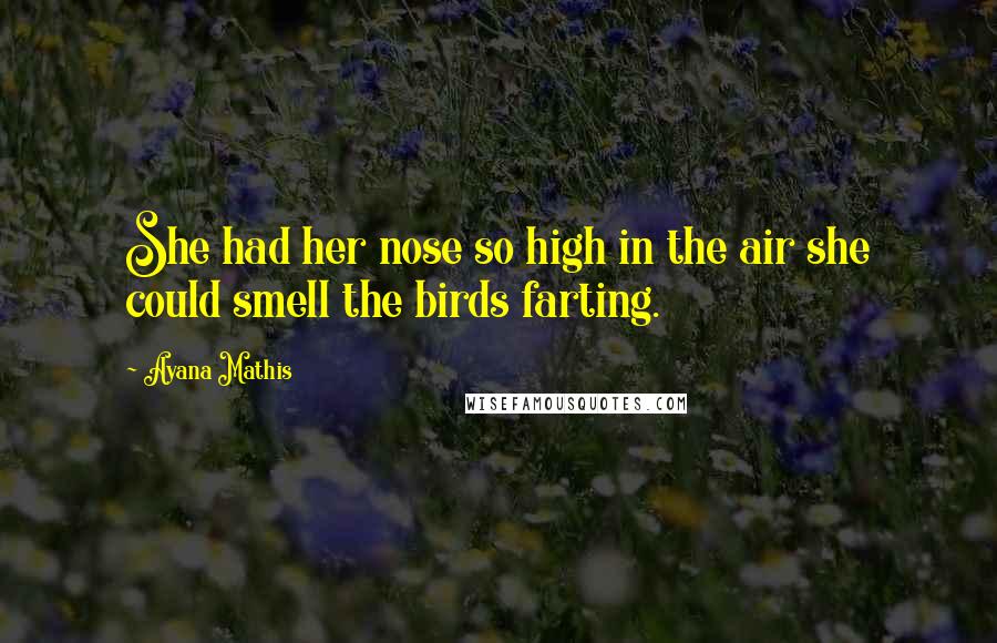 Ayana Mathis Quotes: She had her nose so high in the air she could smell the birds farting.