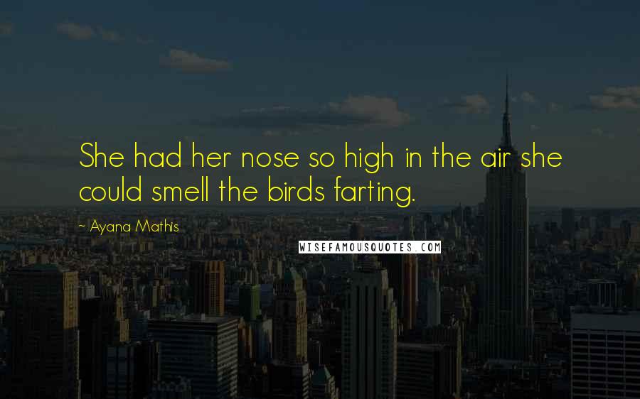 Ayana Mathis Quotes: She had her nose so high in the air she could smell the birds farting.