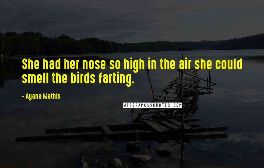 Ayana Mathis Quotes: She had her nose so high in the air she could smell the birds farting.