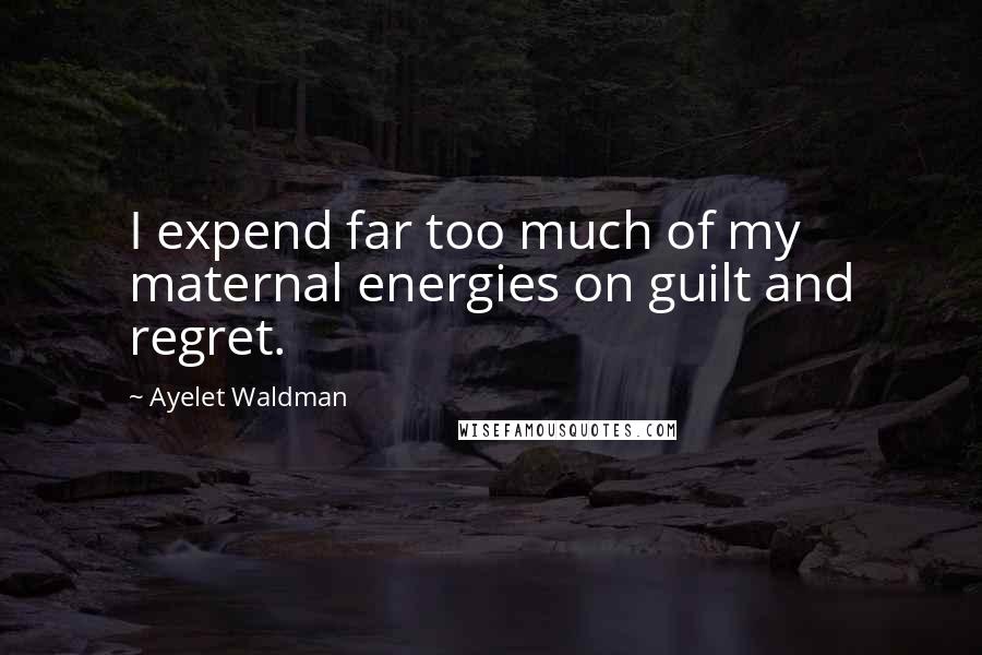 Ayelet Waldman Quotes: I expend far too much of my maternal energies on guilt and regret.