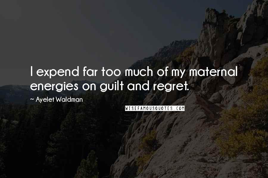 Ayelet Waldman Quotes: I expend far too much of my maternal energies on guilt and regret.
