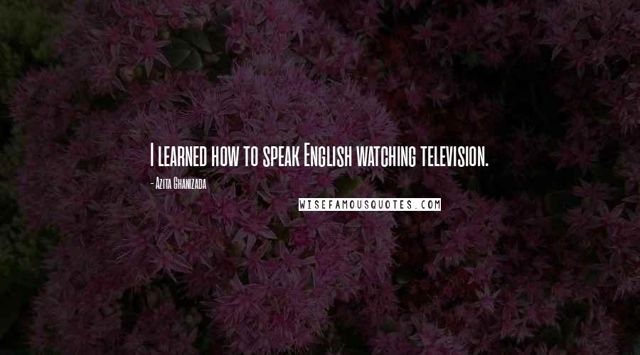 Azita Ghanizada Quotes: I learned how to speak English watching television.