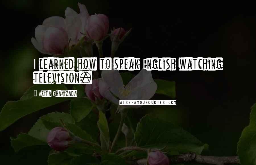 Azita Ghanizada Quotes: I learned how to speak English watching television.
