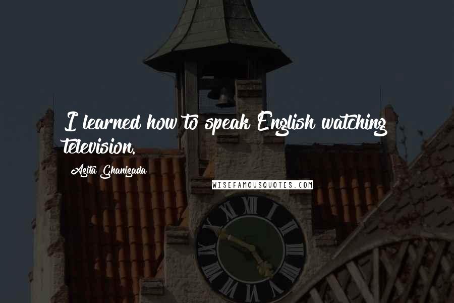 Azita Ghanizada Quotes: I learned how to speak English watching television.