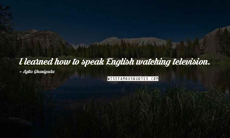 Azita Ghanizada Quotes: I learned how to speak English watching television.