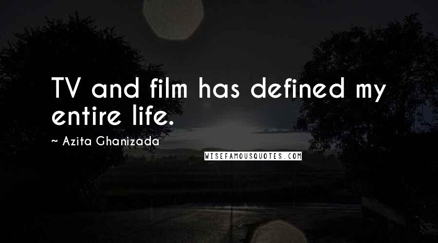 Azita Ghanizada Quotes: TV and film has defined my entire life.