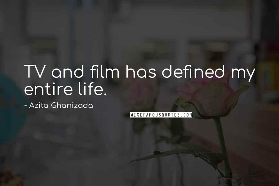 Azita Ghanizada Quotes: TV and film has defined my entire life.