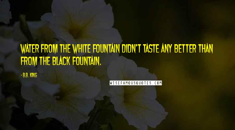 B.B. King Quotes: Water from the white fountain didn't taste any better than from the black fountain.