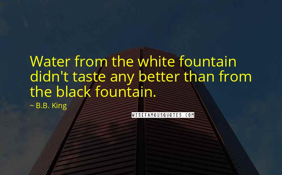 B.B. King Quotes: Water from the white fountain didn't taste any better than from the black fountain.