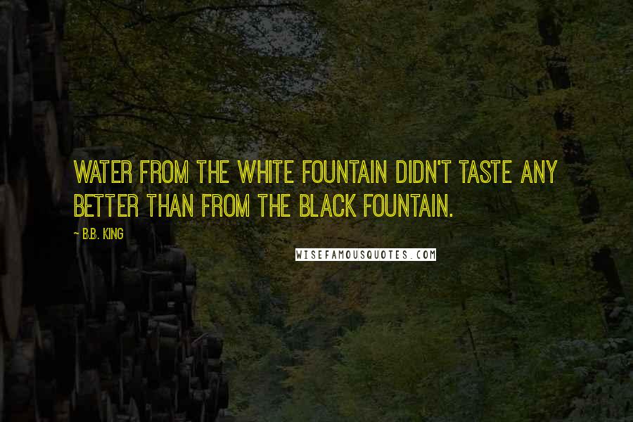 B.B. King Quotes: Water from the white fountain didn't taste any better than from the black fountain.