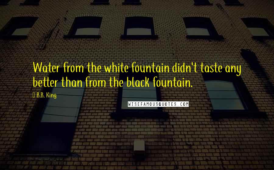 B.B. King Quotes: Water from the white fountain didn't taste any better than from the black fountain.