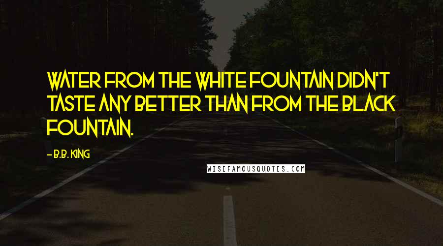 B.B. King Quotes: Water from the white fountain didn't taste any better than from the black fountain.