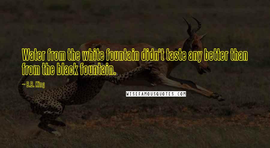 B.B. King Quotes: Water from the white fountain didn't taste any better than from the black fountain.