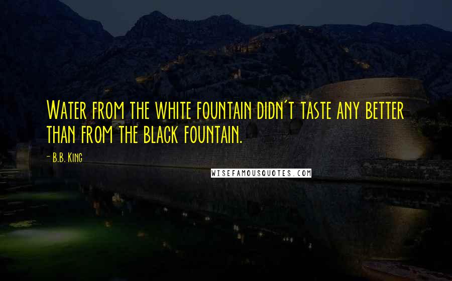 B.B. King Quotes: Water from the white fountain didn't taste any better than from the black fountain.