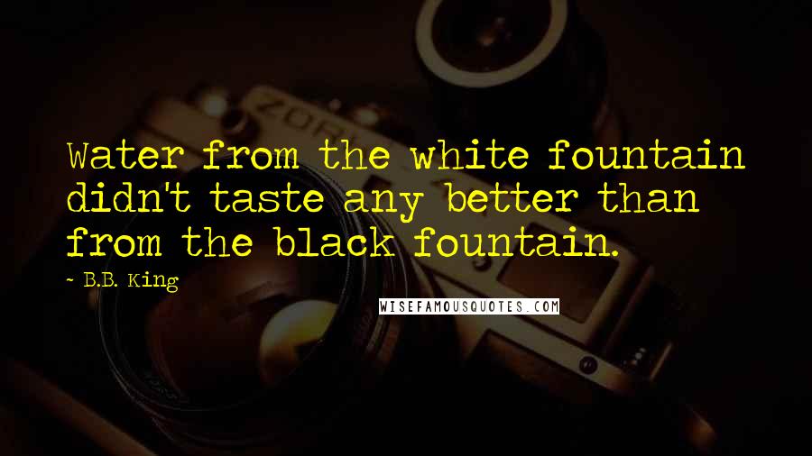 B.B. King Quotes: Water from the white fountain didn't taste any better than from the black fountain.