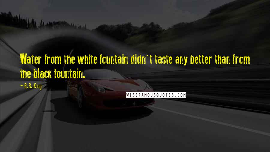 B.B. King Quotes: Water from the white fountain didn't taste any better than from the black fountain.
