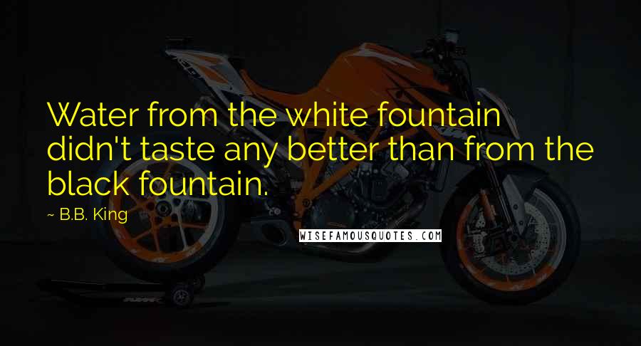 B.B. King Quotes: Water from the white fountain didn't taste any better than from the black fountain.