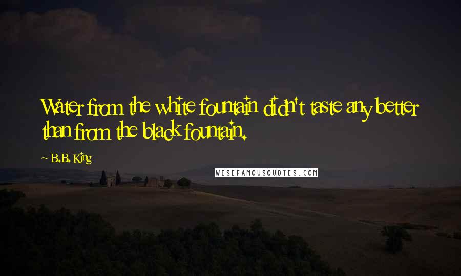 B.B. King Quotes: Water from the white fountain didn't taste any better than from the black fountain.