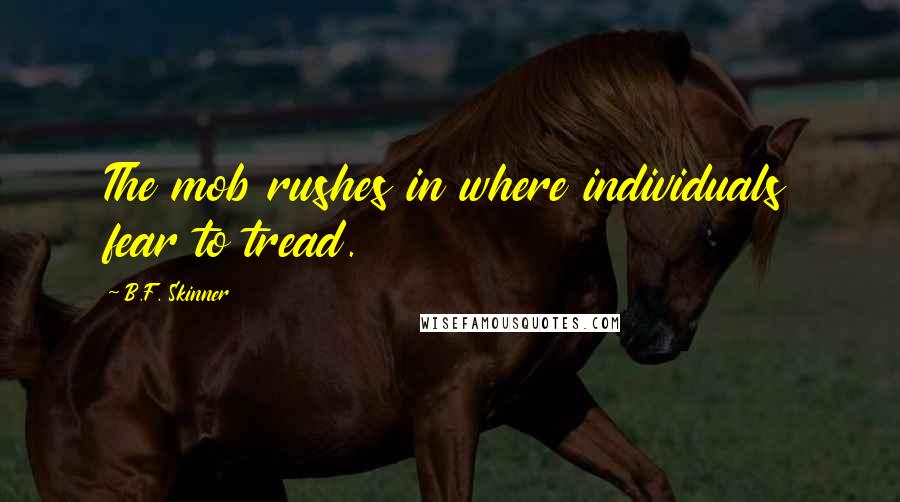 B.F. Skinner Quotes: The mob rushes in where individuals fear to tread.