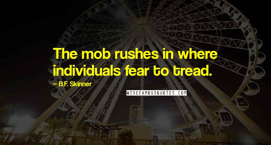 B.F. Skinner Quotes: The mob rushes in where individuals fear to tread.