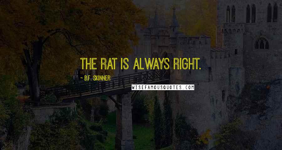 B.F. Skinner Quotes: The rat is always right.