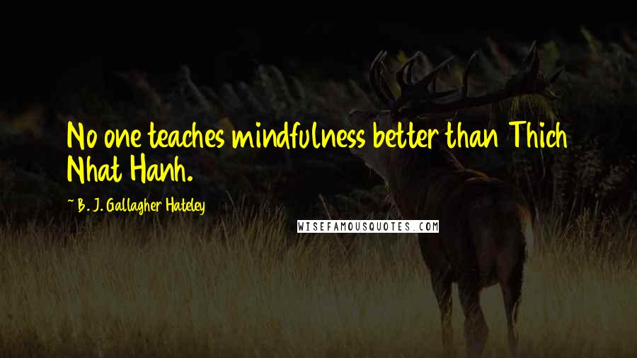 B. J. Gallagher Hateley Quotes: No one teaches mindfulness better than Thich Nhat Hanh.