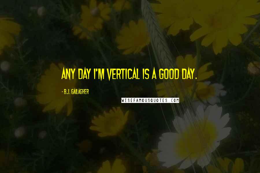 B.J. Gallagher Quotes: Any day I'm vertical is a good day.
