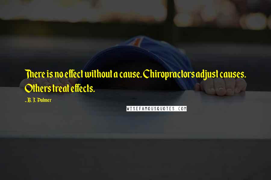 B. J. Palmer Quotes: There is no effect without a cause. Chiropractors adjust causes. Others treat effects.