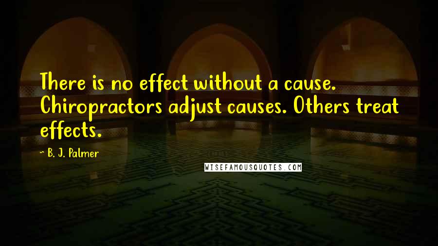 B. J. Palmer Quotes: There is no effect without a cause. Chiropractors adjust causes. Others treat effects.