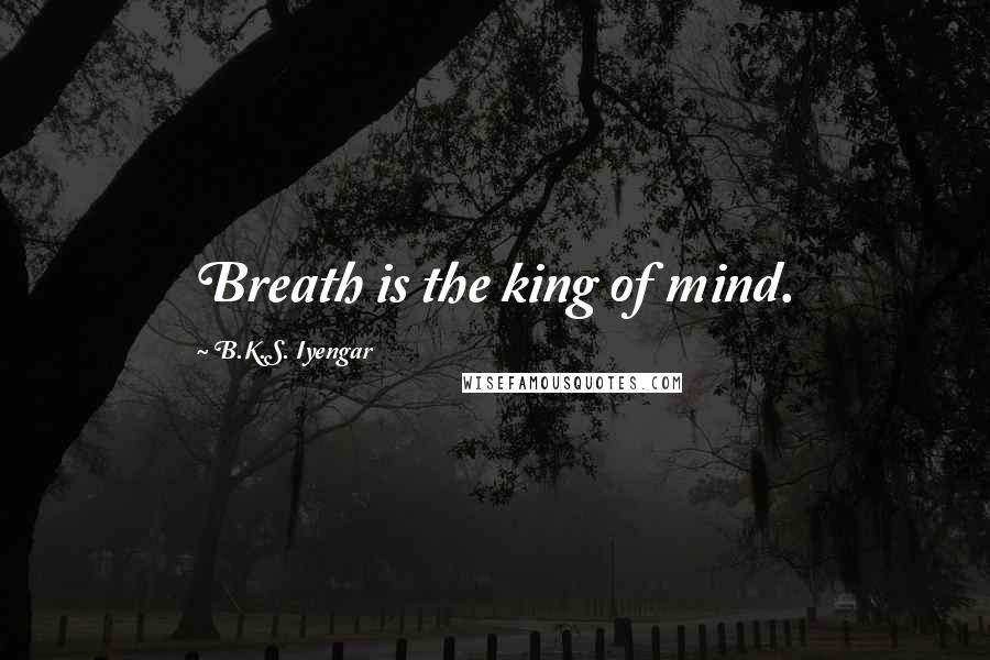 B.K.S. Iyengar Quotes: Breath is the king of mind.