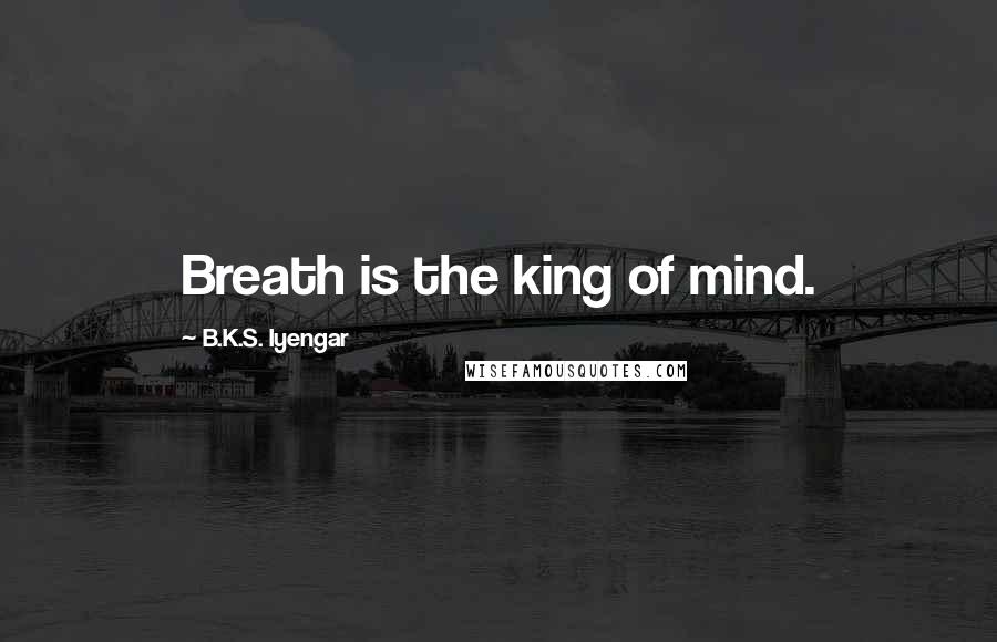 B.K.S. Iyengar Quotes: Breath is the king of mind.