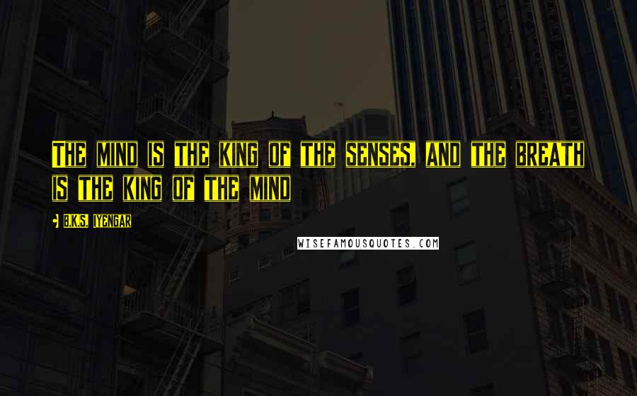 B.K.S. Iyengar Quotes: The mind is the king of the senses, and the breath is the king of the mind